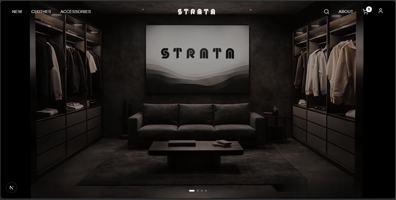 Placeholder screenshot, Strata storefront page